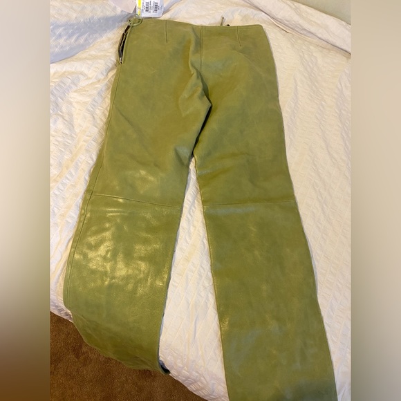 SAKS POTTS CHRISTINA Lamb Leather Lace Up PANTS Sz 2 - Picture 4 of 8